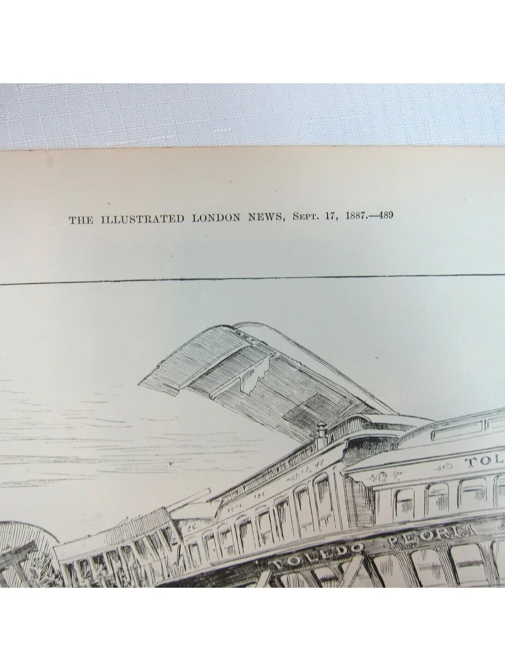 Antique 1888 Print Railway Accident at Chatsworth, Illinois in the United States
